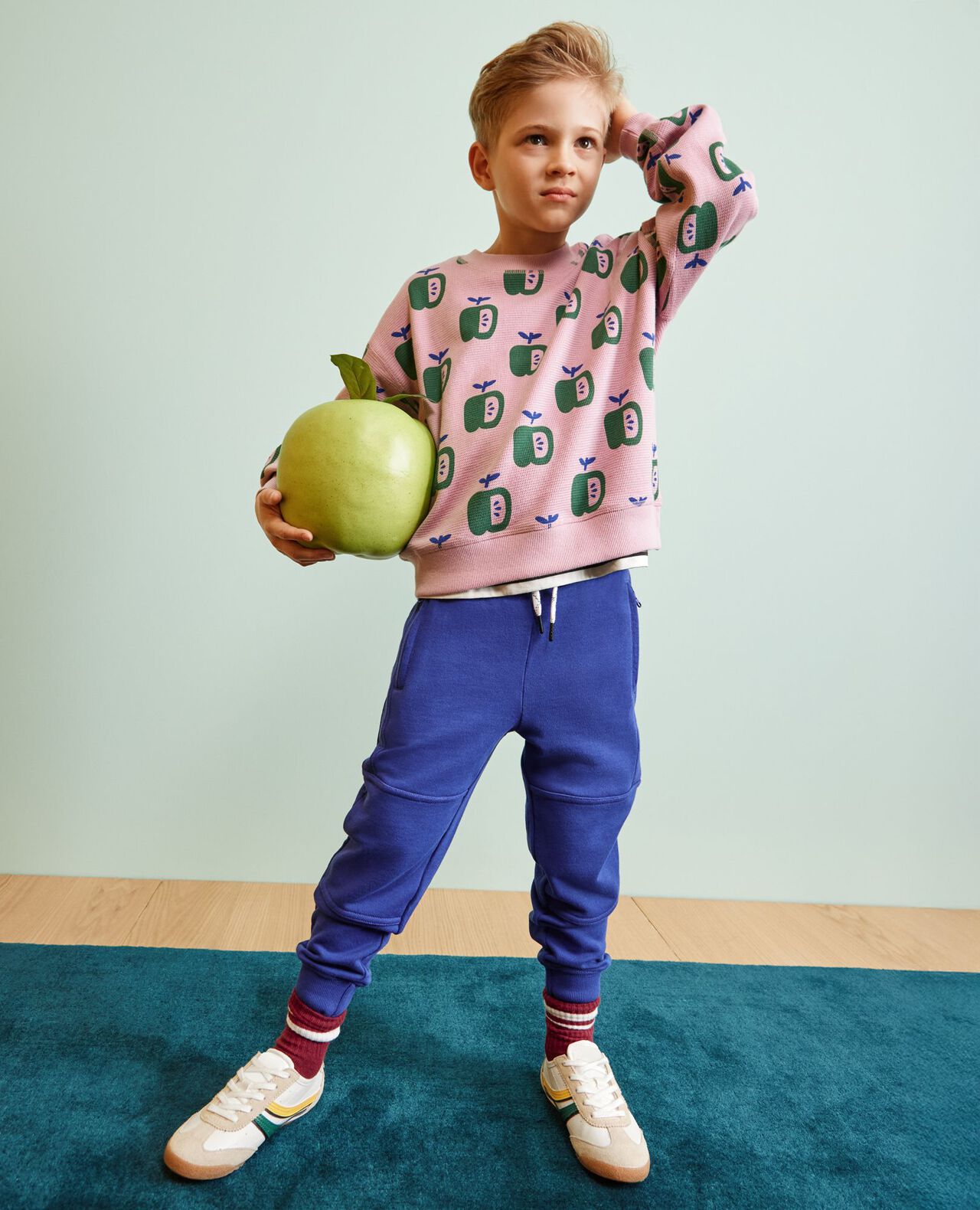 Slim Fit French Terry Double Knee Sweatpants - Image 2