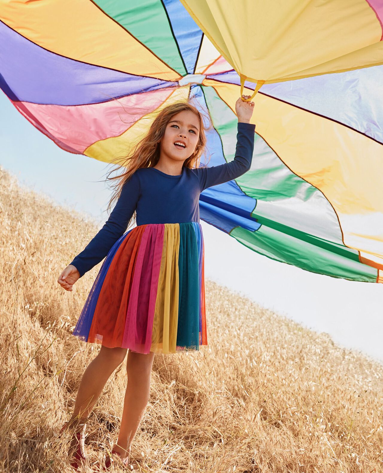 Long Sleeve Tulle Rainbow Dress - Image 7