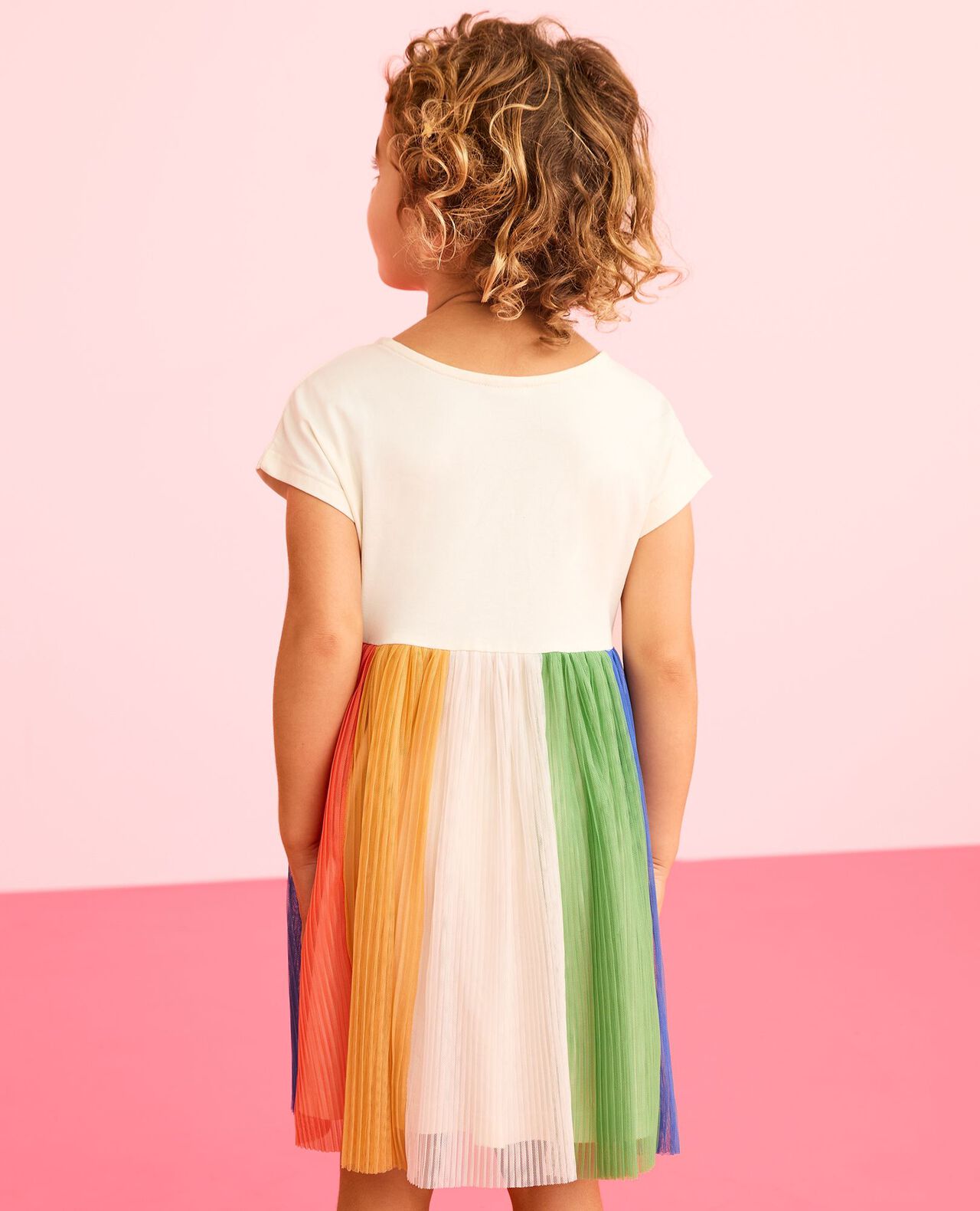 Dolman Sleeve Tulle Rainbow Dress - Image 5