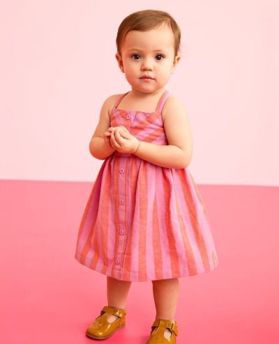 Baby Sleeveless Linen Dress & Bloomers Set