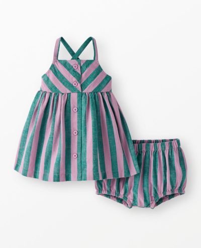 Baby Sleeveless Linen Dress & Bloomers Set