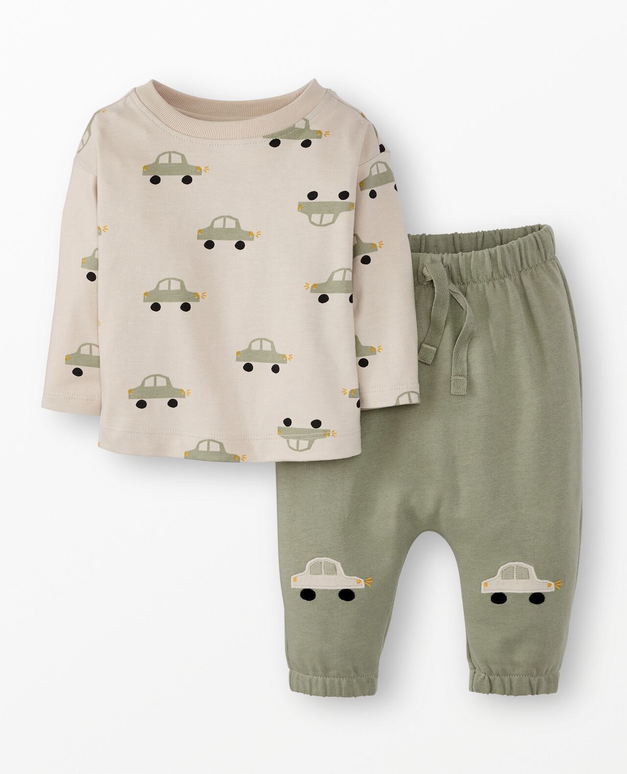 Baby Long Sleeve T-Shirt & French Terry Pants Set - Image 2