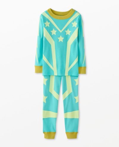 Kids Halloween Glow-in-the-Dark Long John Pajama Set