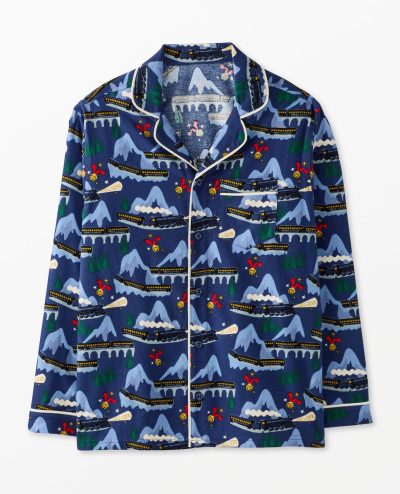 Adult The Polar Express Flannel Pajama Top