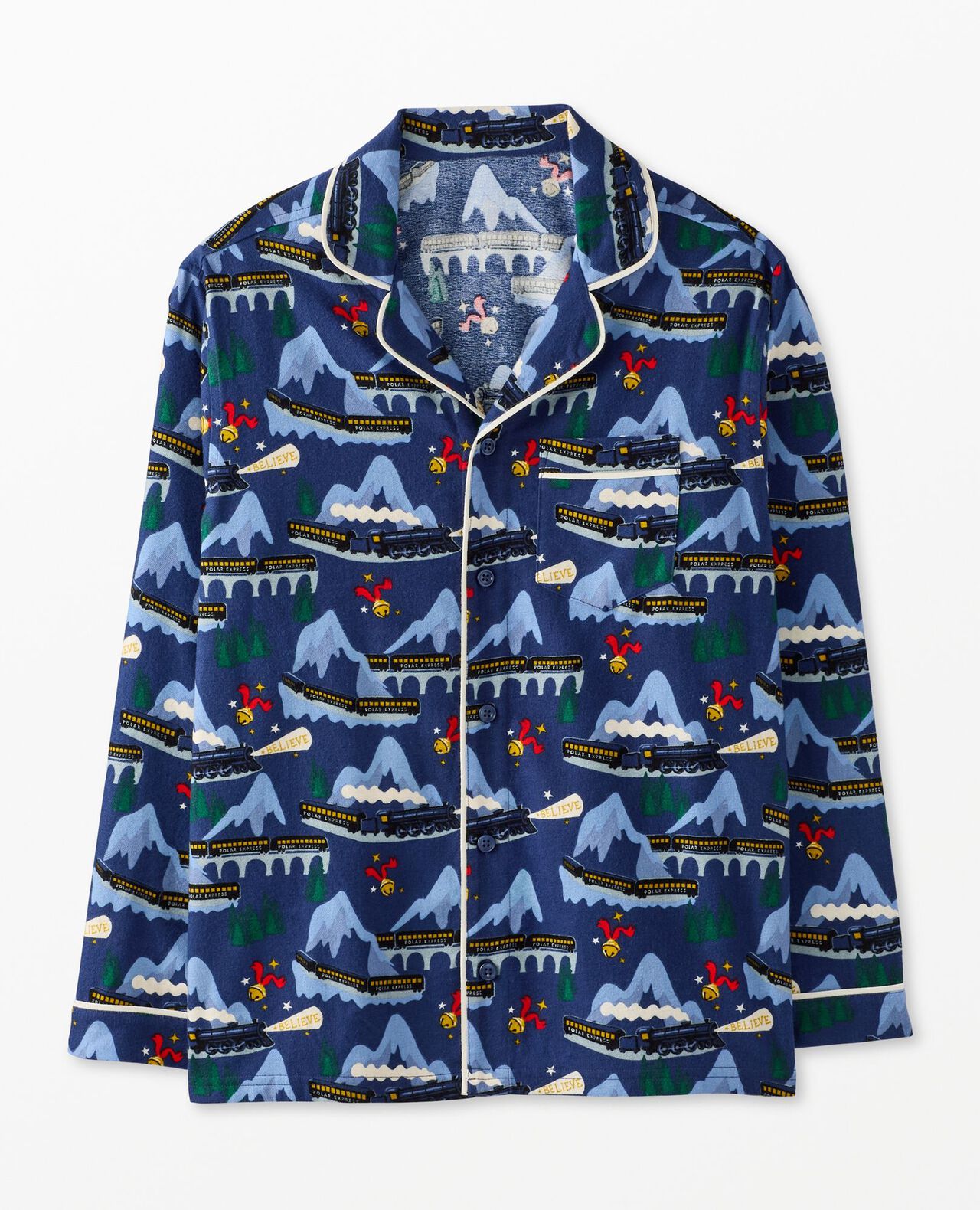 Adult The Polar Express Flannel Pajama Top