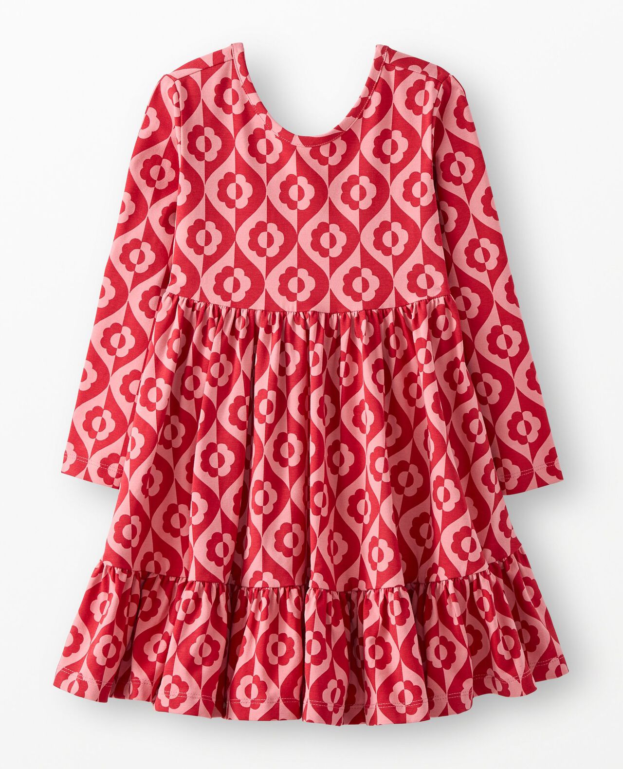 Long Sleeve Ruffle Skater Dress with Pockets