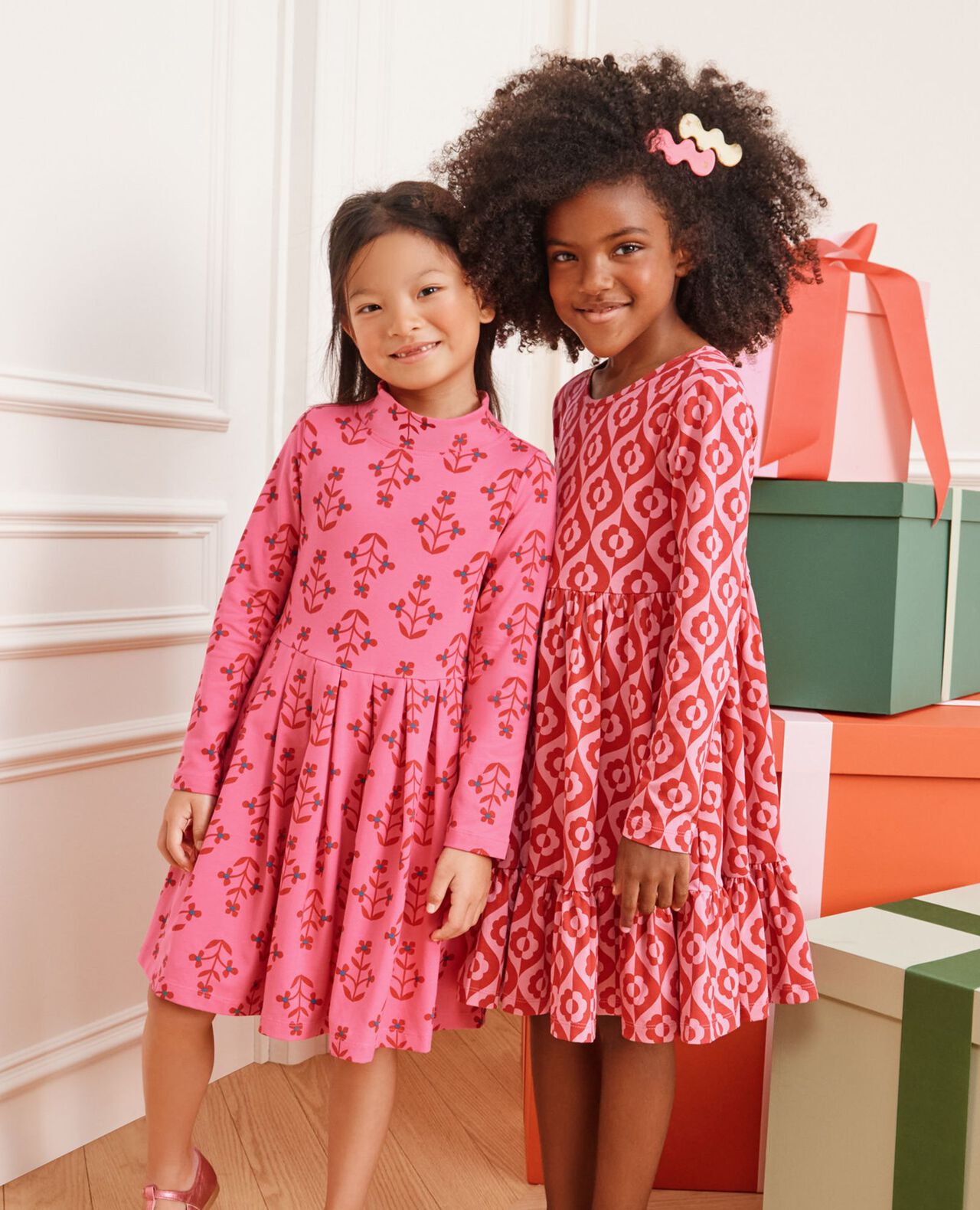 Long Sleeve Ruffle Skater Dress with Pockets - Image 2