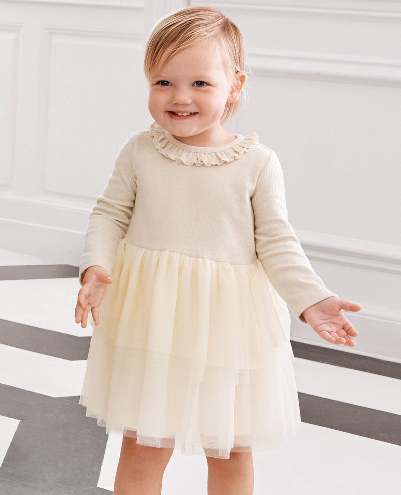 Baby Long Sleeve Tulle Sparkle Dress