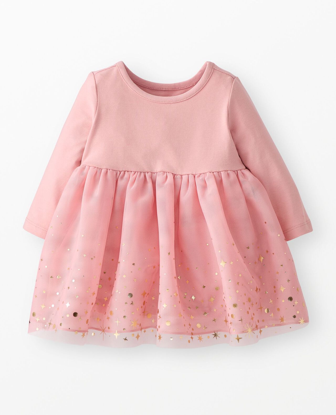 Baby Long Sleeve Tulle Shimmer Dress