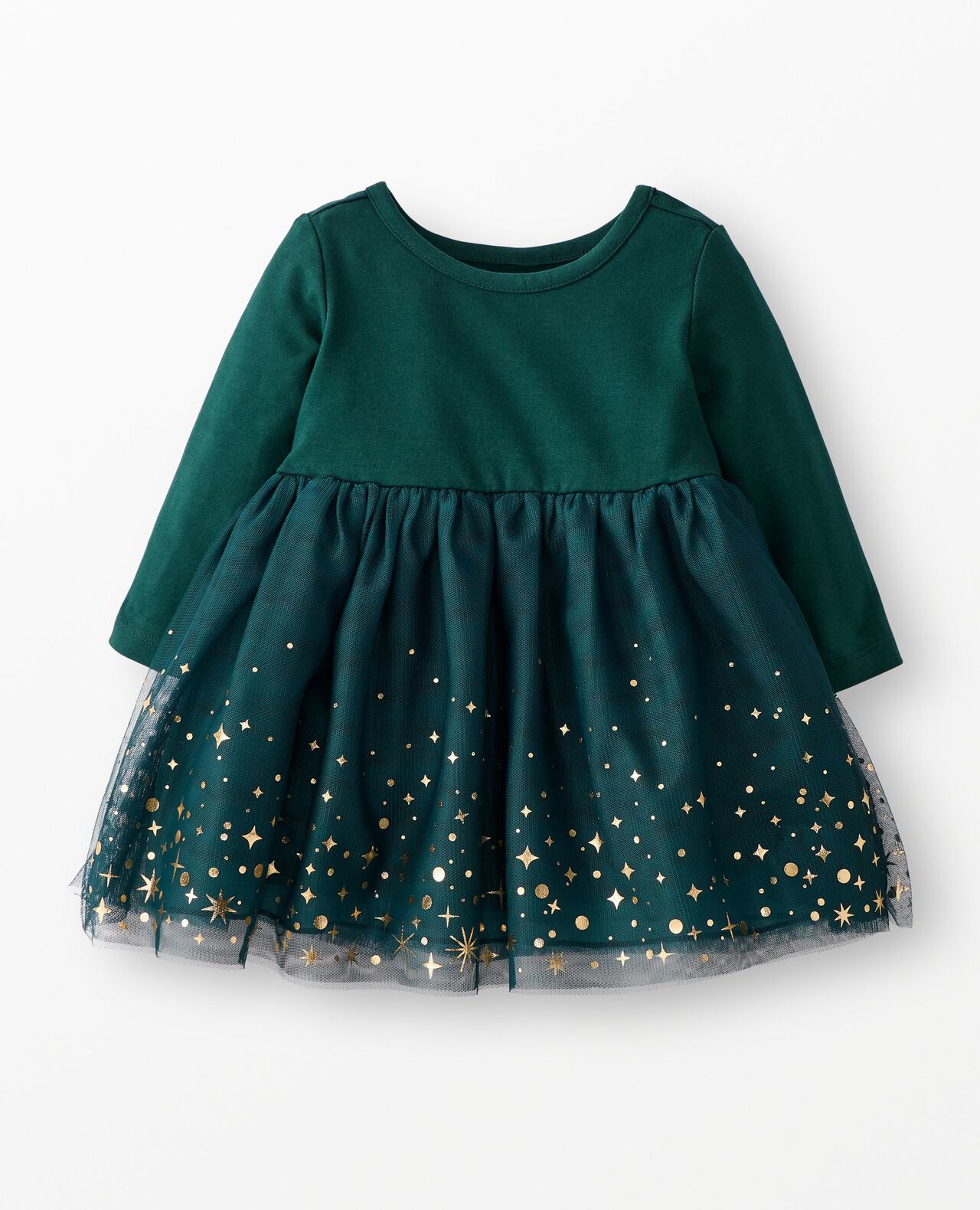 Baby Long Sleeve Tulle Shimmer Dress