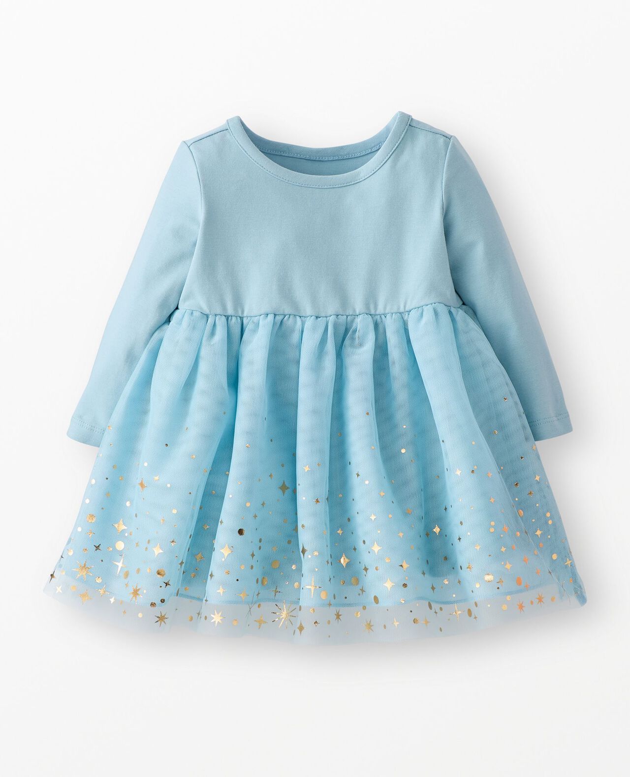 Baby Long Sleeve Tulle Shimmer Dress - Image 2