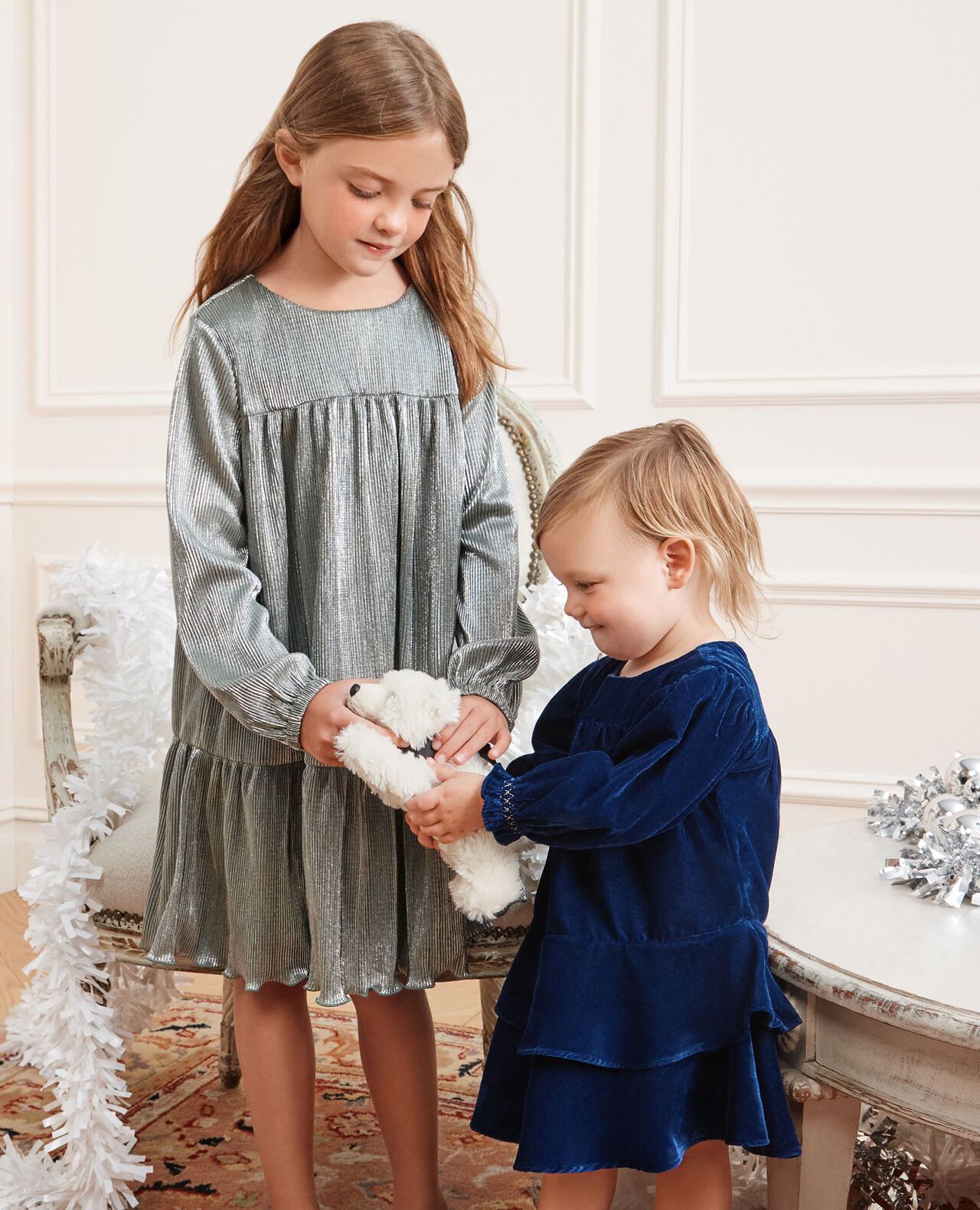 Long Sleeve Metallic Tiered Dress - Image 5