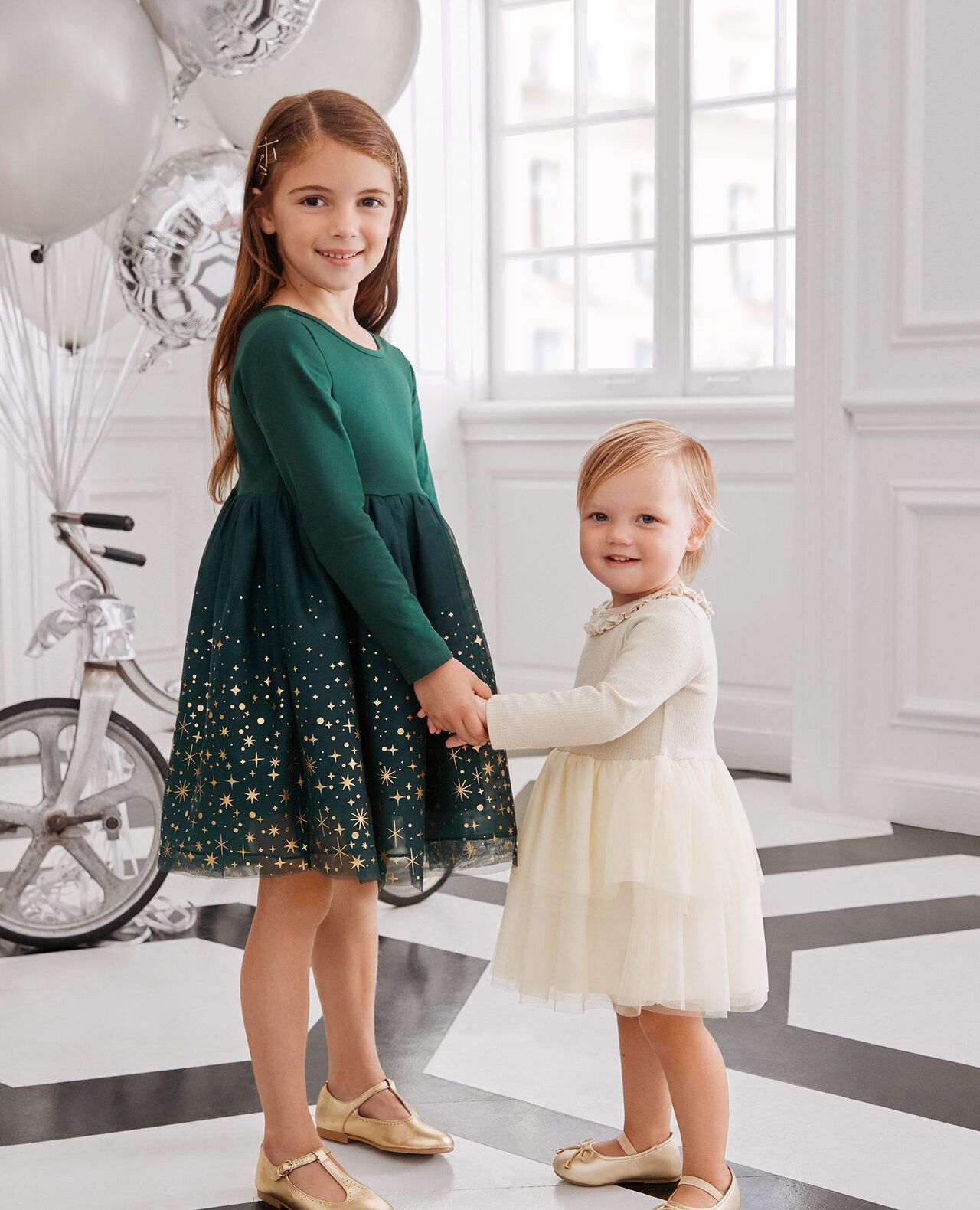 Long Sleeve Shimmer Tulle Dress - Image 4