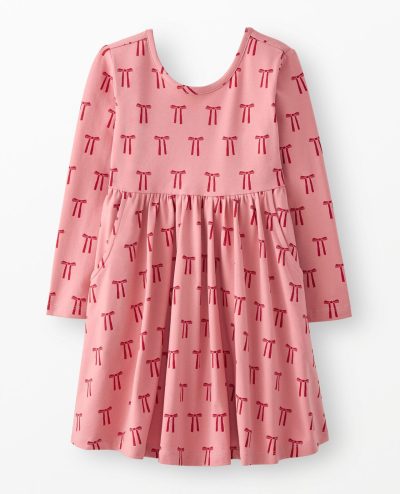 Holiday Long Sleeve Skater Dress with Pockets