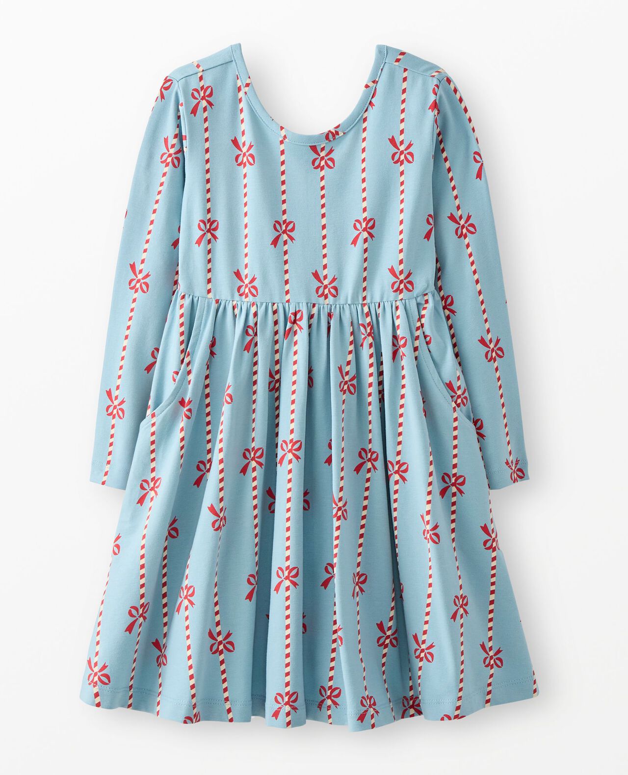 Holiday Long Sleeve Skater Dress with Pockets