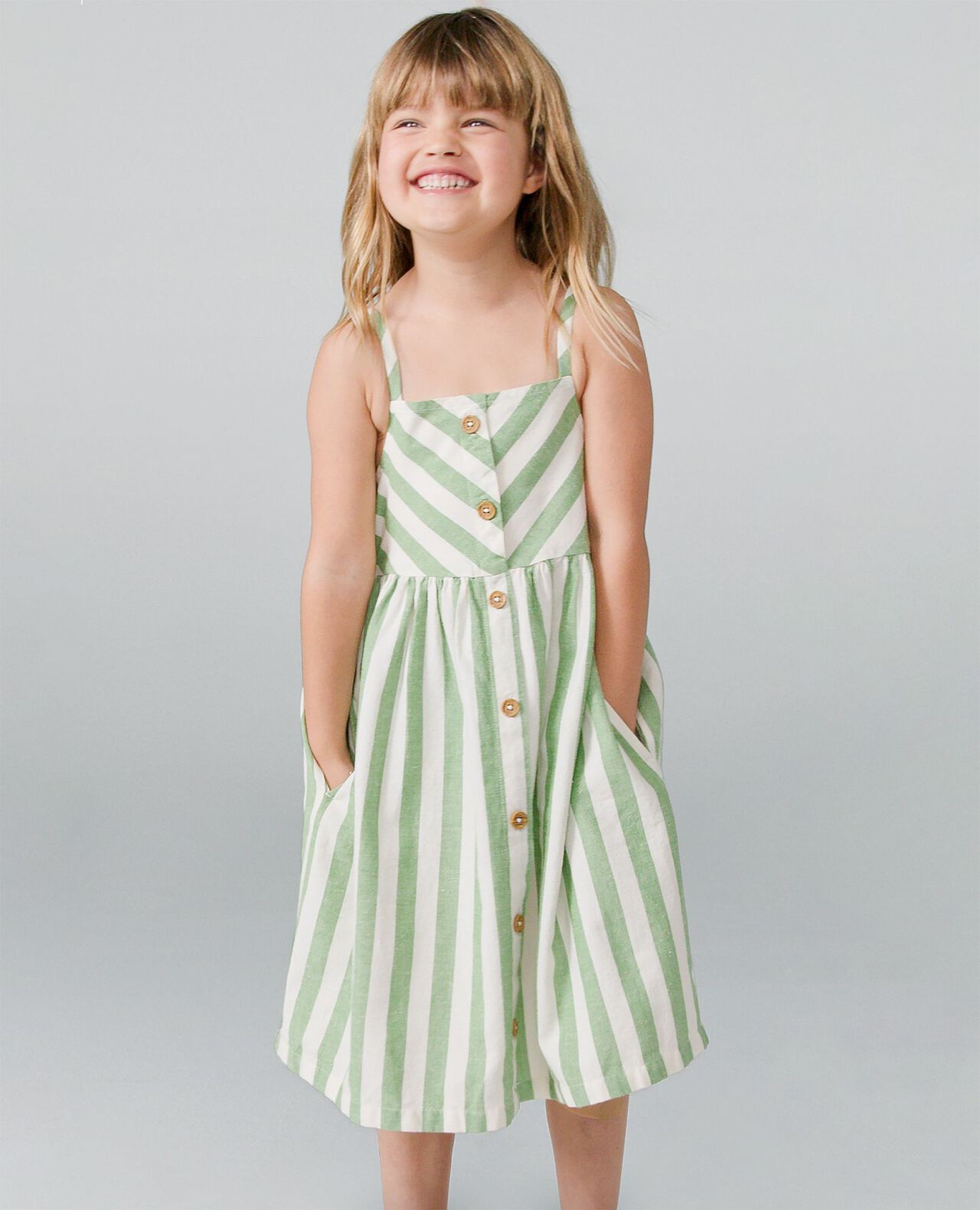 Sleeveless Linen Midi Dress with Pockets - Image 10