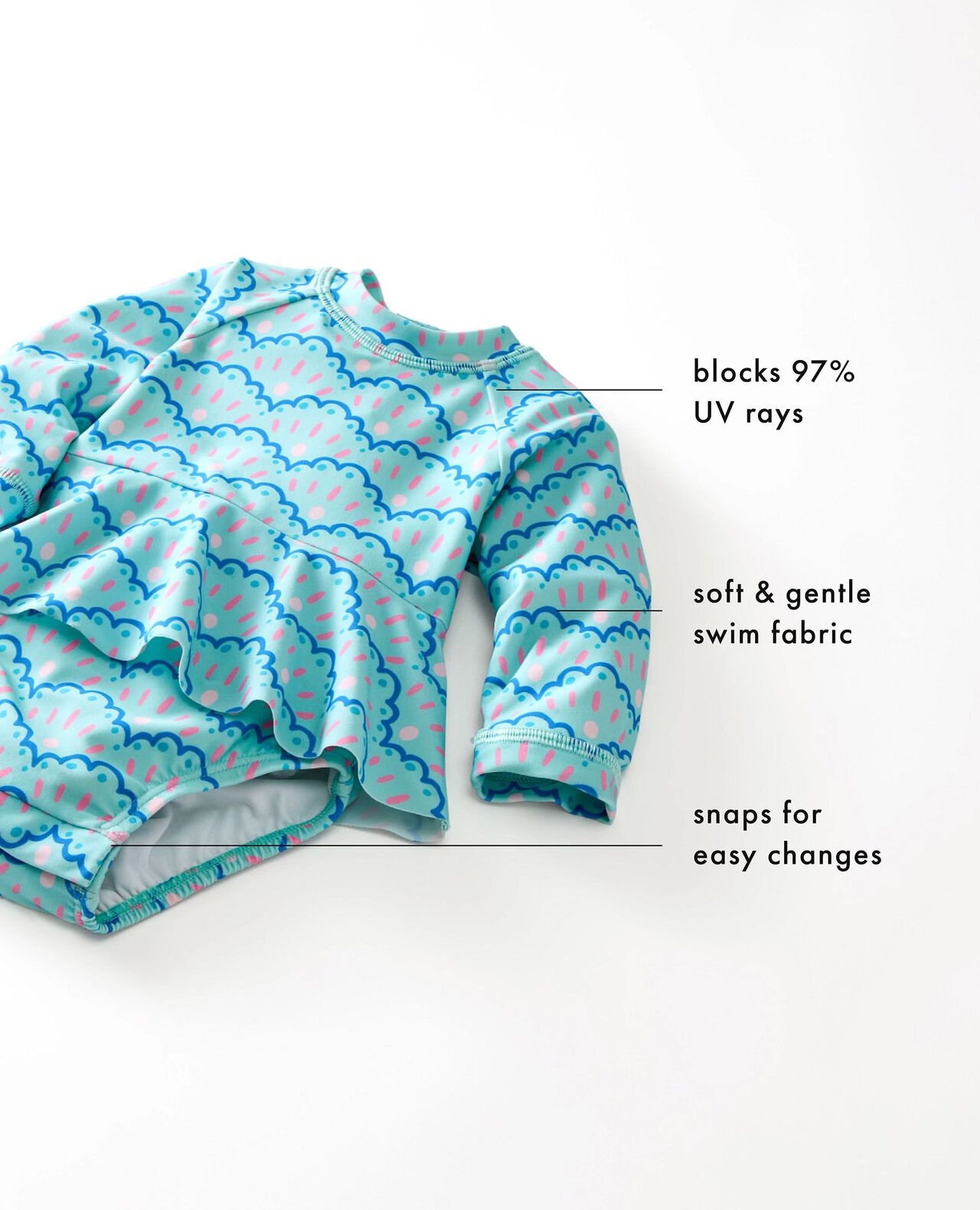 Baby One-Piece Skirted Rashguard Swimsuit - Image 3