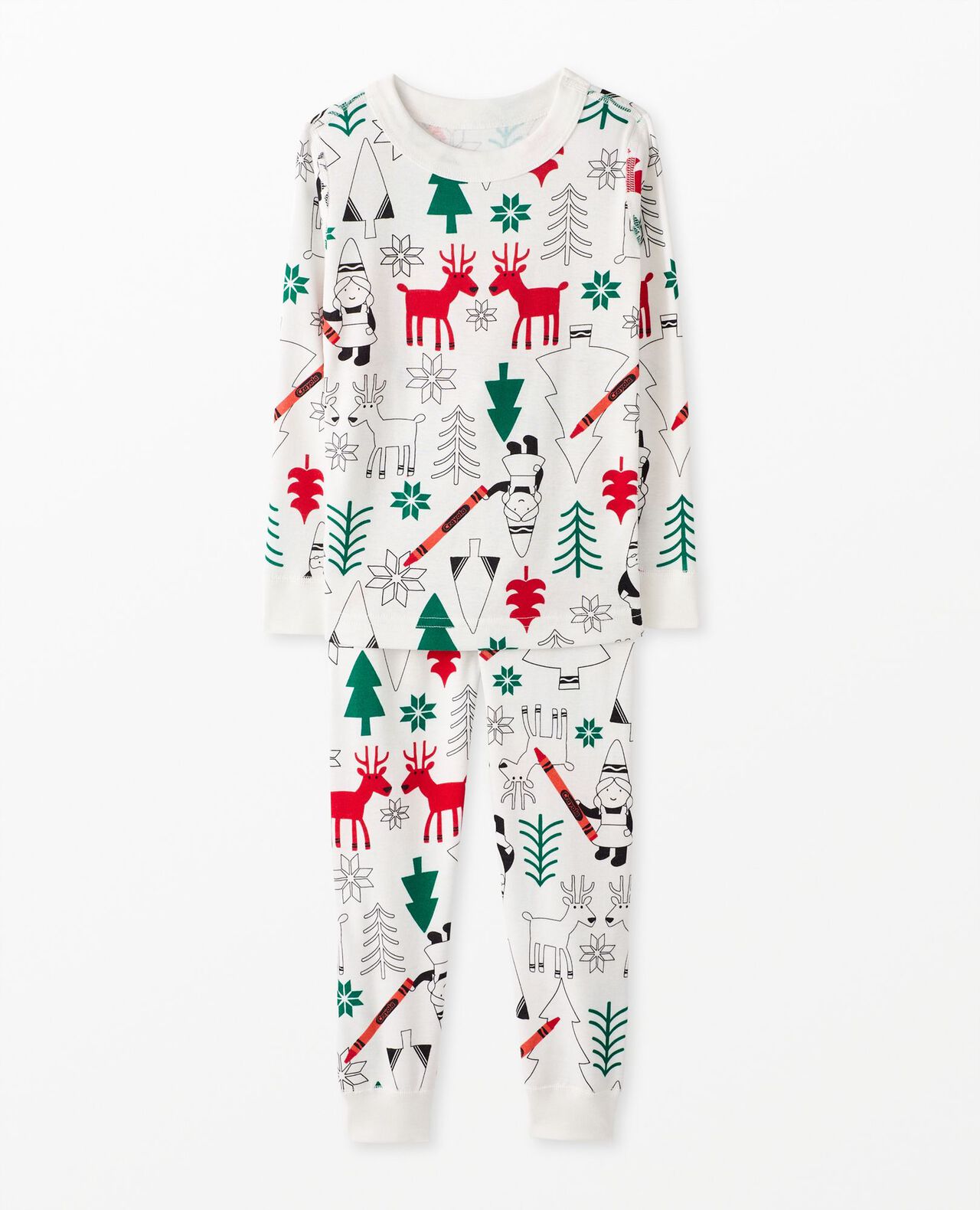 Kids Crayola® Color Your Dreams Holiday Long John Pajama Set - Image 2