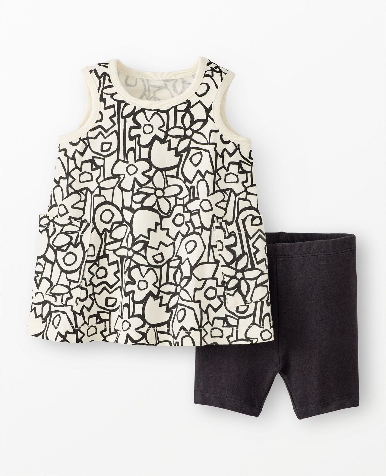 Baby Sleeveless Pocket Dress & Shorts Set - Image 2