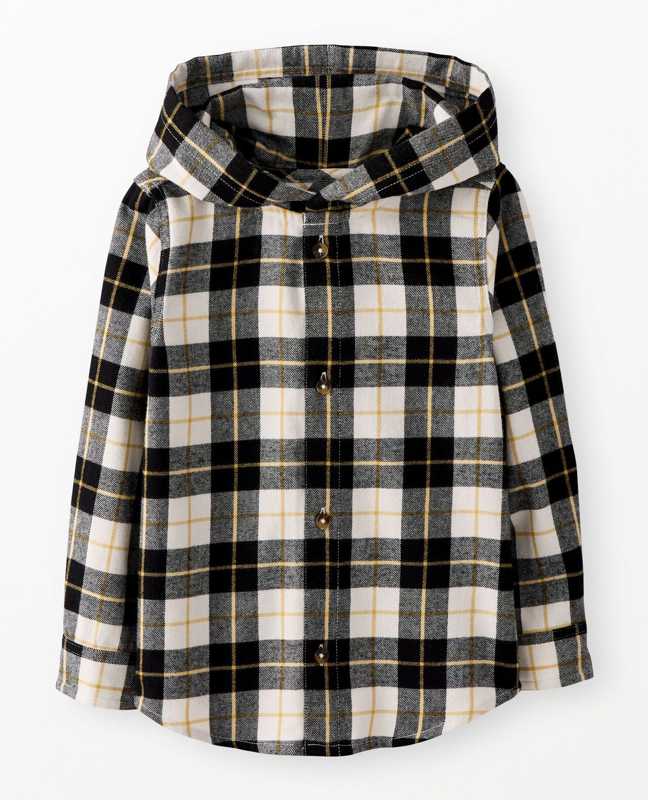 Flannel Hooded Button Up Shirt