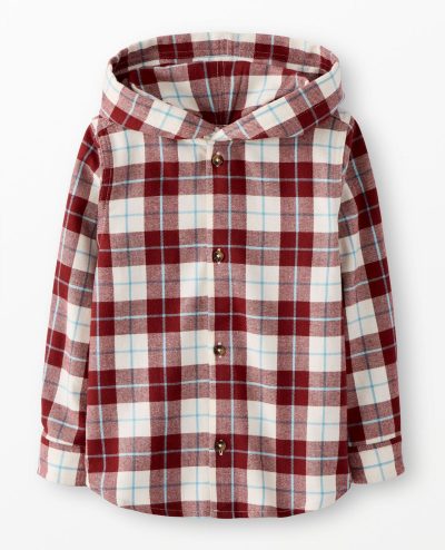 Flannel Hooded Button Up Shirt