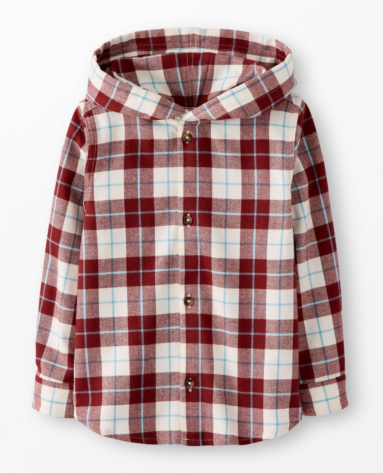 Flannel Hooded Button Up Shirt