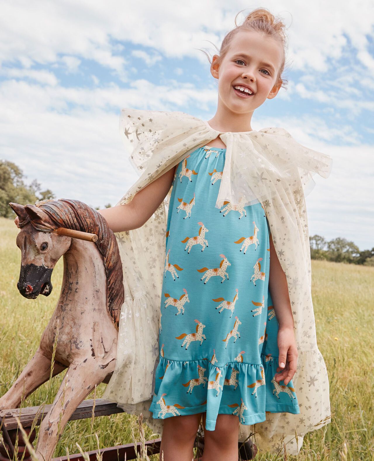 Shimmer Tulle Ruffle Cape - Image 5