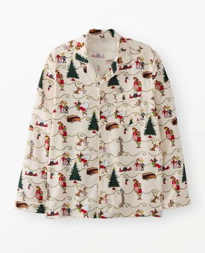 Adult Dr. Seuss Grinch Flannel Pajama Top