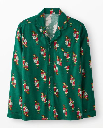 Adult Dr. Seuss Grinch Flannel Pajama Top