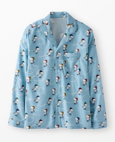 Adult Peanuts Holiday Flannel Pajama Top