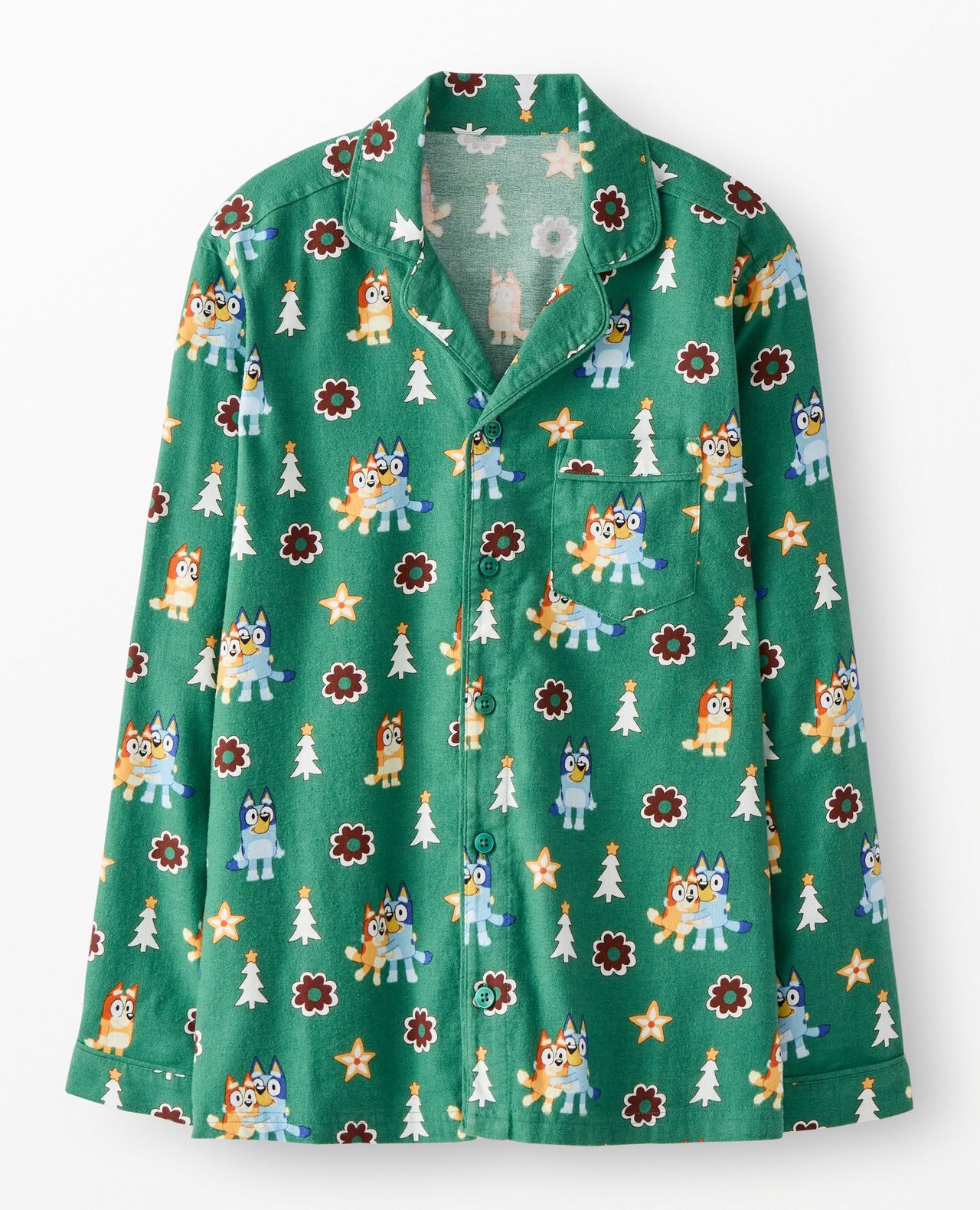 Adult Bluey Holiday Flannel Pajama Top - Image 2