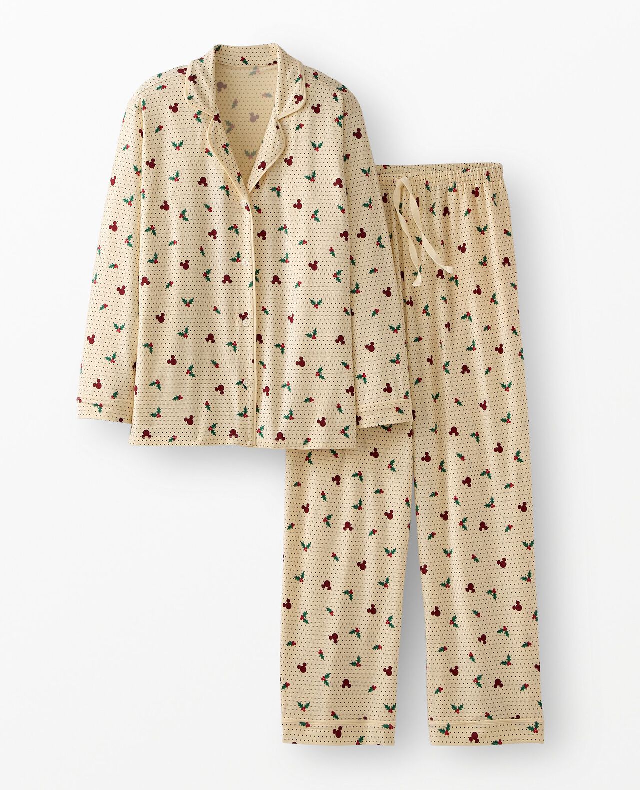 Women's Disney Mickey Mouse Holiday HannaSoft™ Long Sleeve Pajama Set