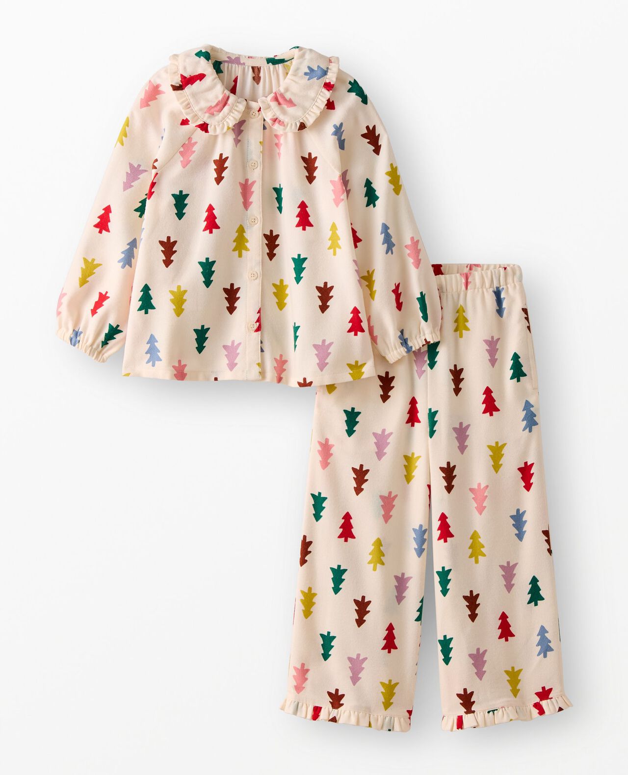 Holiday Flannel Ruffle Pajama Set