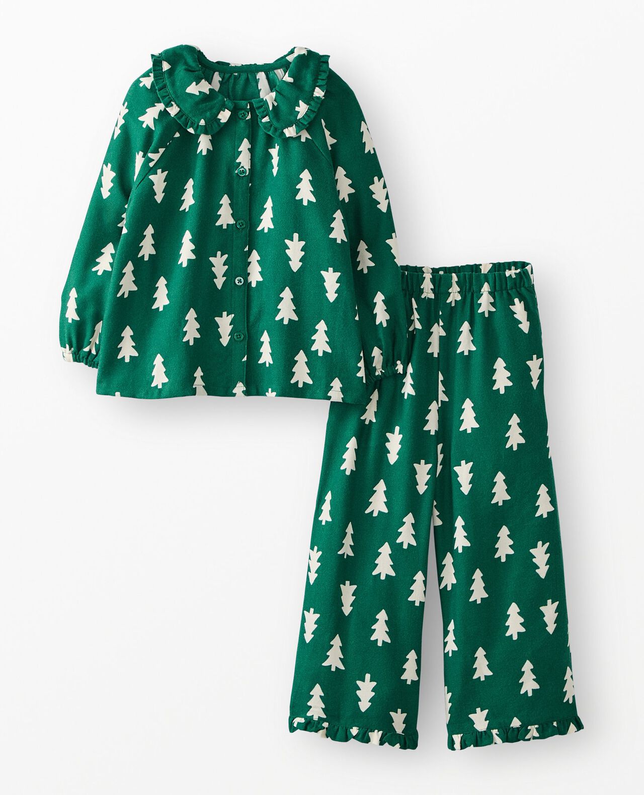 Holiday Ruffle Flannel Pajama Set - Image 2