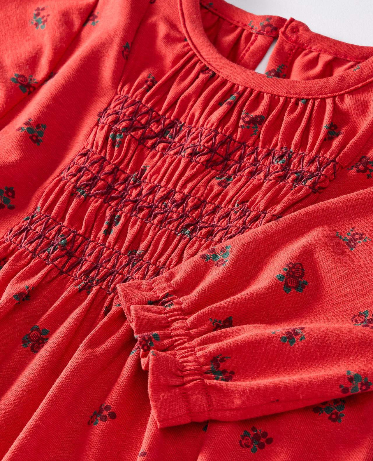 Baby Long Sleeve Smocked Dress & Bloomers Set - Image 2