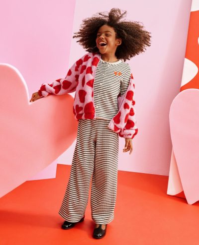 Long Sleeve Pointelle Top & Wide Leg Pants Set