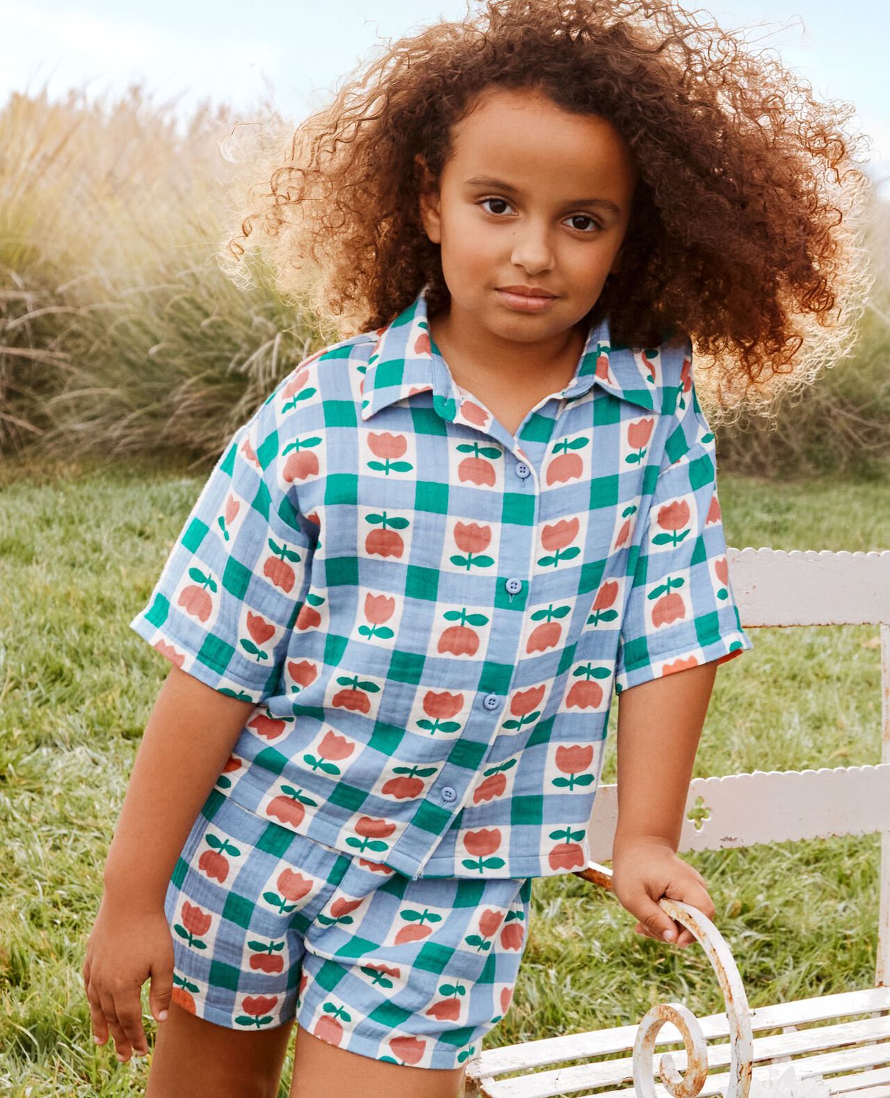 Muslin Button Up Shirt & Shorts Set - Image 2