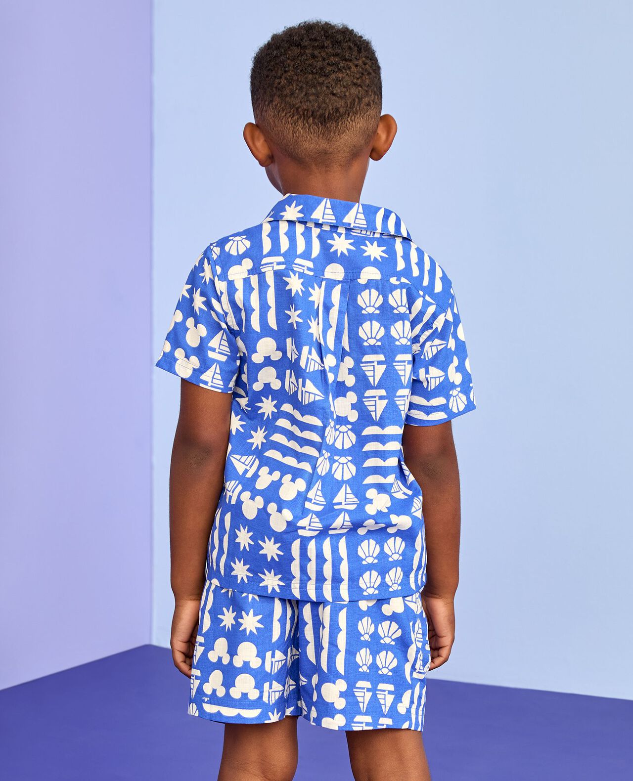 Disney Mickey Mouse Poplin Button Up Shirt & Shorts Set - Image 3