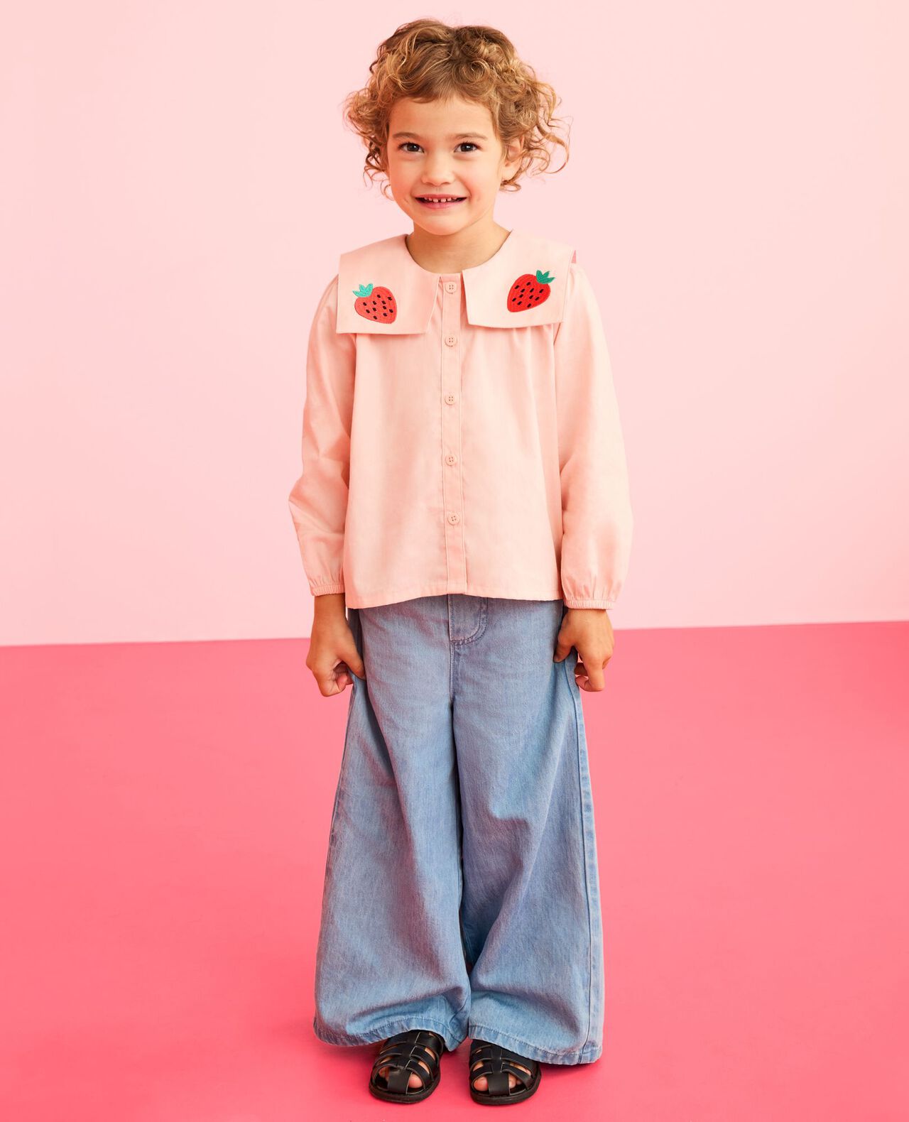 Denim Wide Leg Pants - Image 3