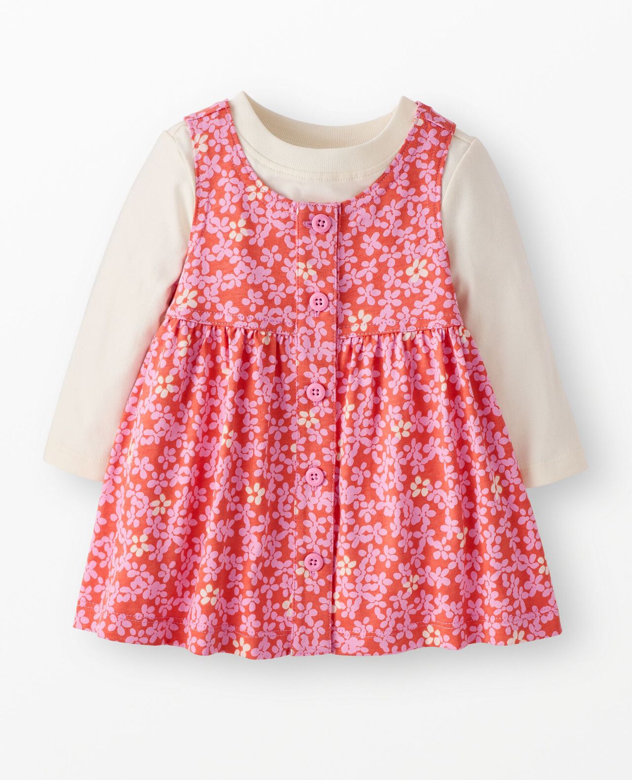 Baby Long Sleeve T-Shirt & Jumper Dress Set - Image 2