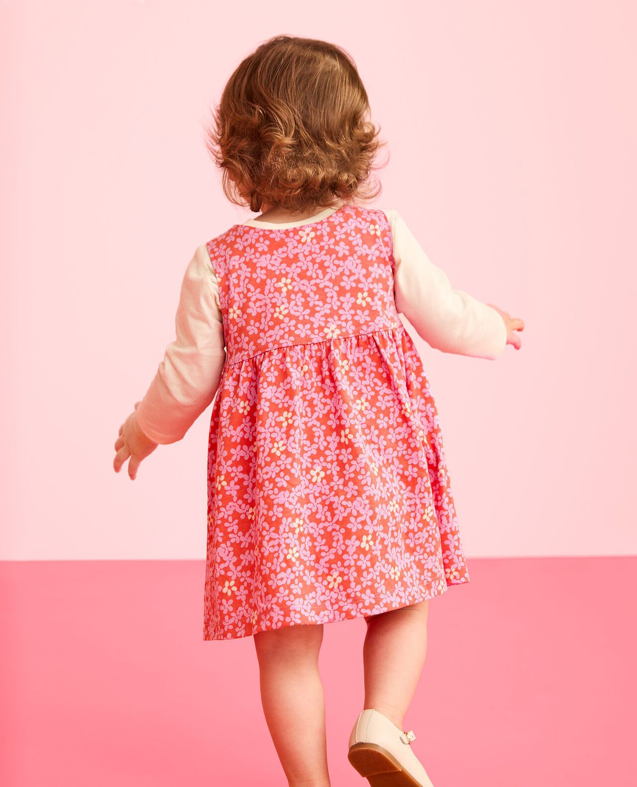 Baby Long Sleeve T-Shirt & Jumper Dress Set - Image 3