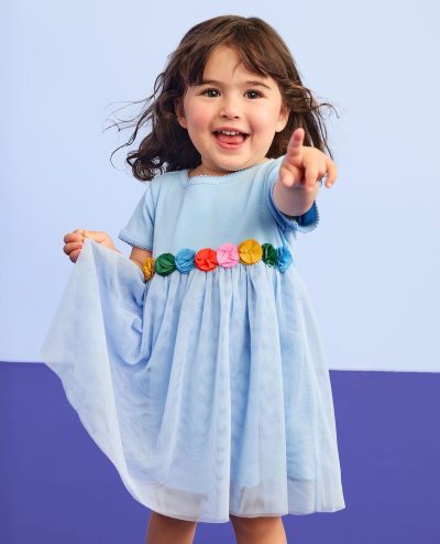 Baby Tulle Flower Waistband Dress