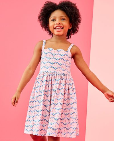 Sleeveless Scalloped Skater Dress with Pockets