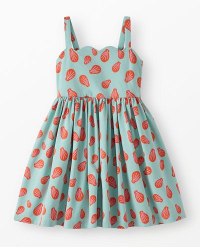 Sleeveless Scalloped Skater Dress with Pockets