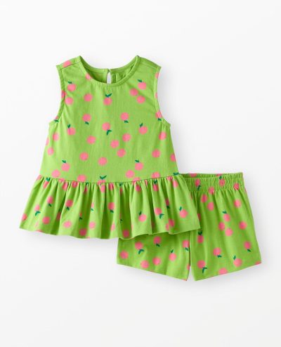 Sleeveless Peplum Top & Shorts Set
