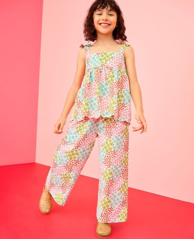 Sleeveless Linen Top & Wide Leg Pants Set