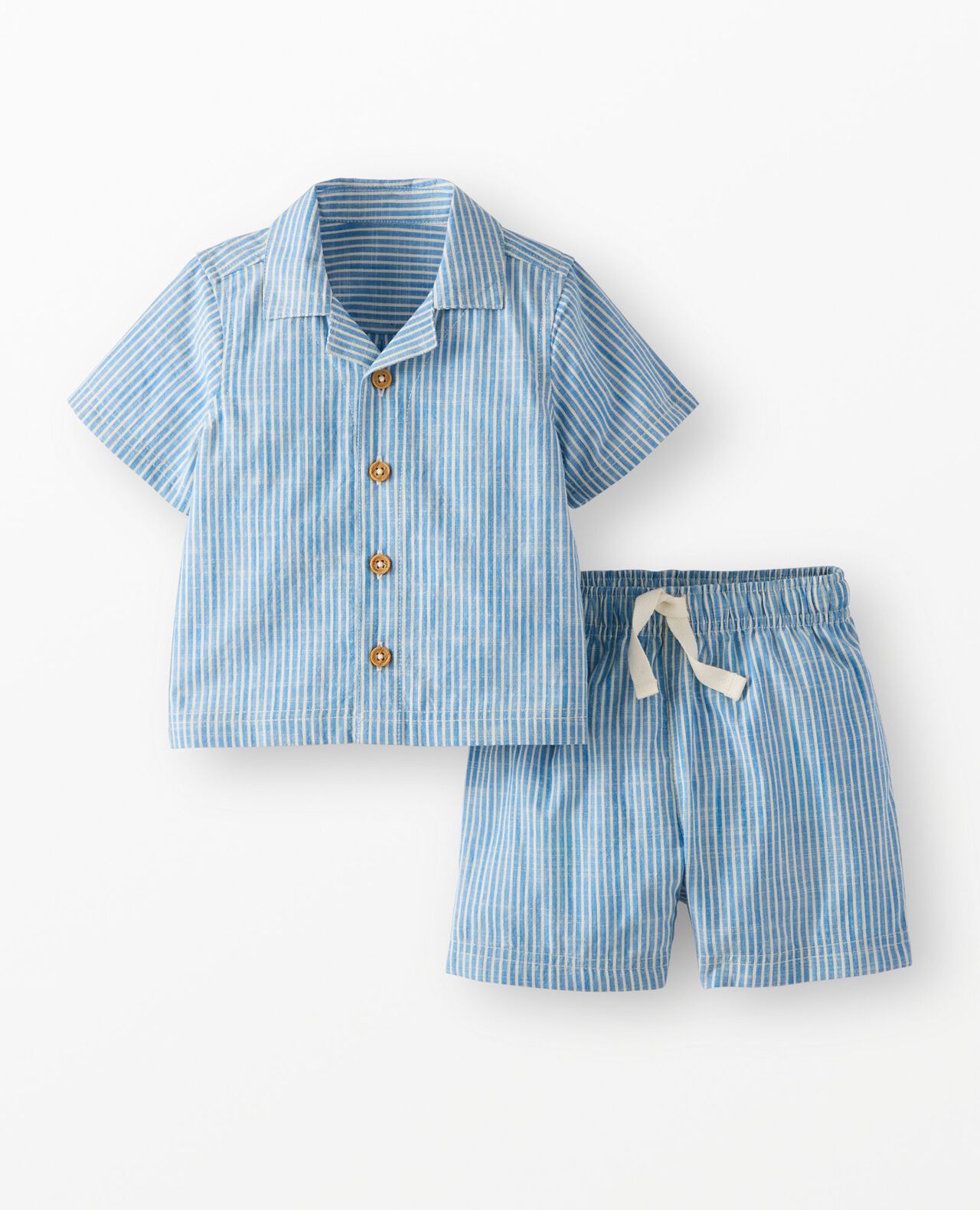 Baby Poplin Button Up Shirt & Shorts Set - Image 2