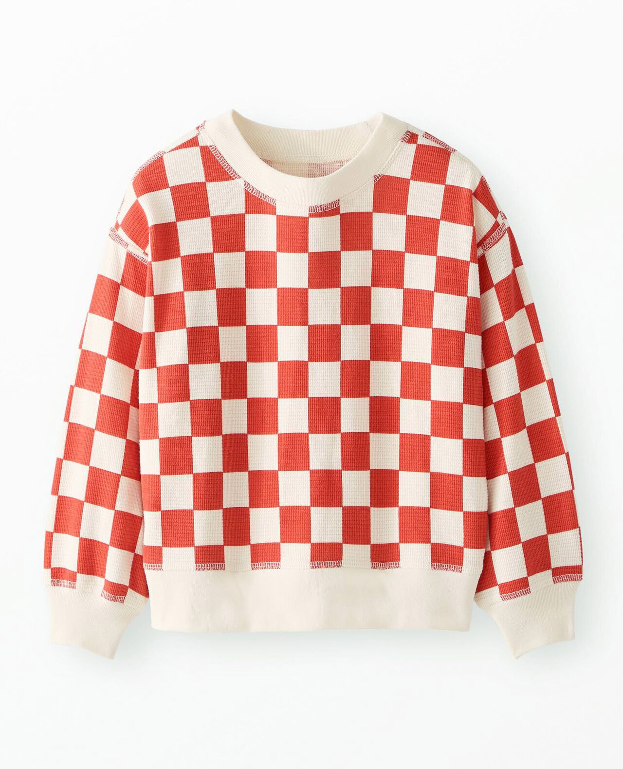 Checkered Waffle Crewneck