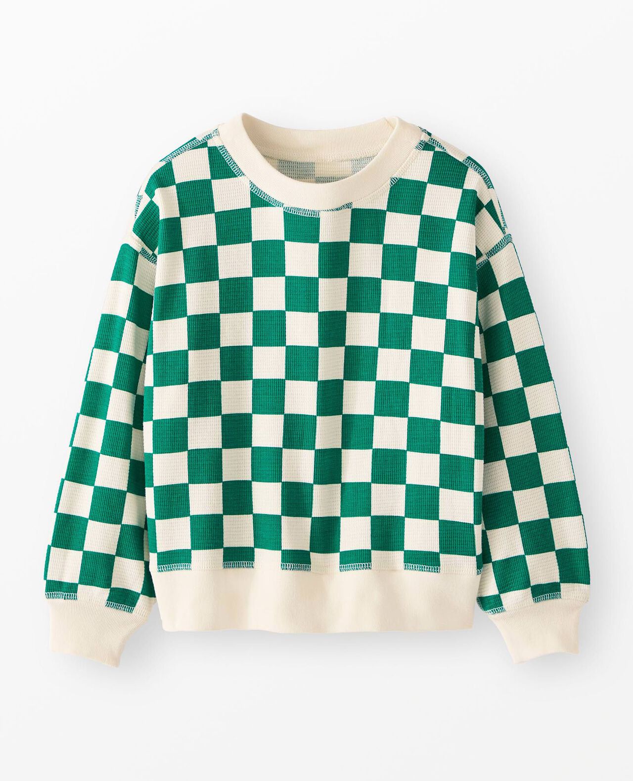 Checkered Waffle Crewneck