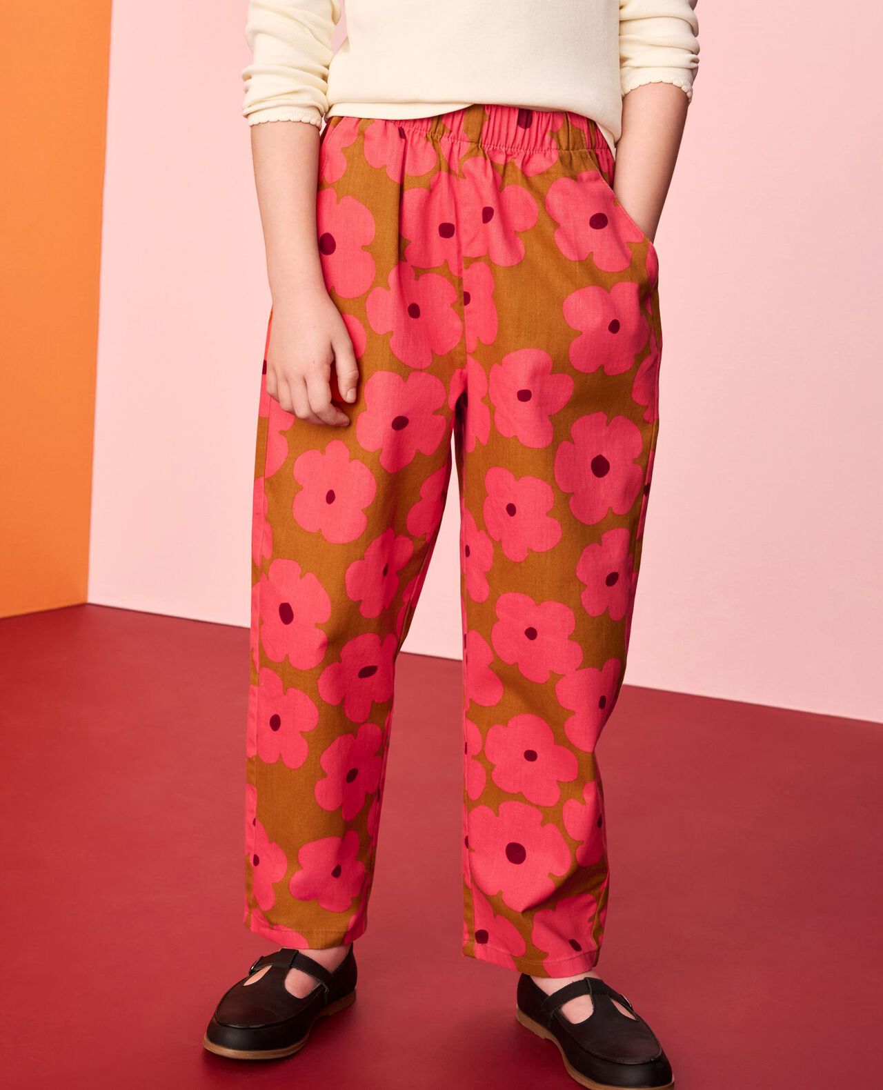 Twill Pull-On Barrel Pants - Image 3
